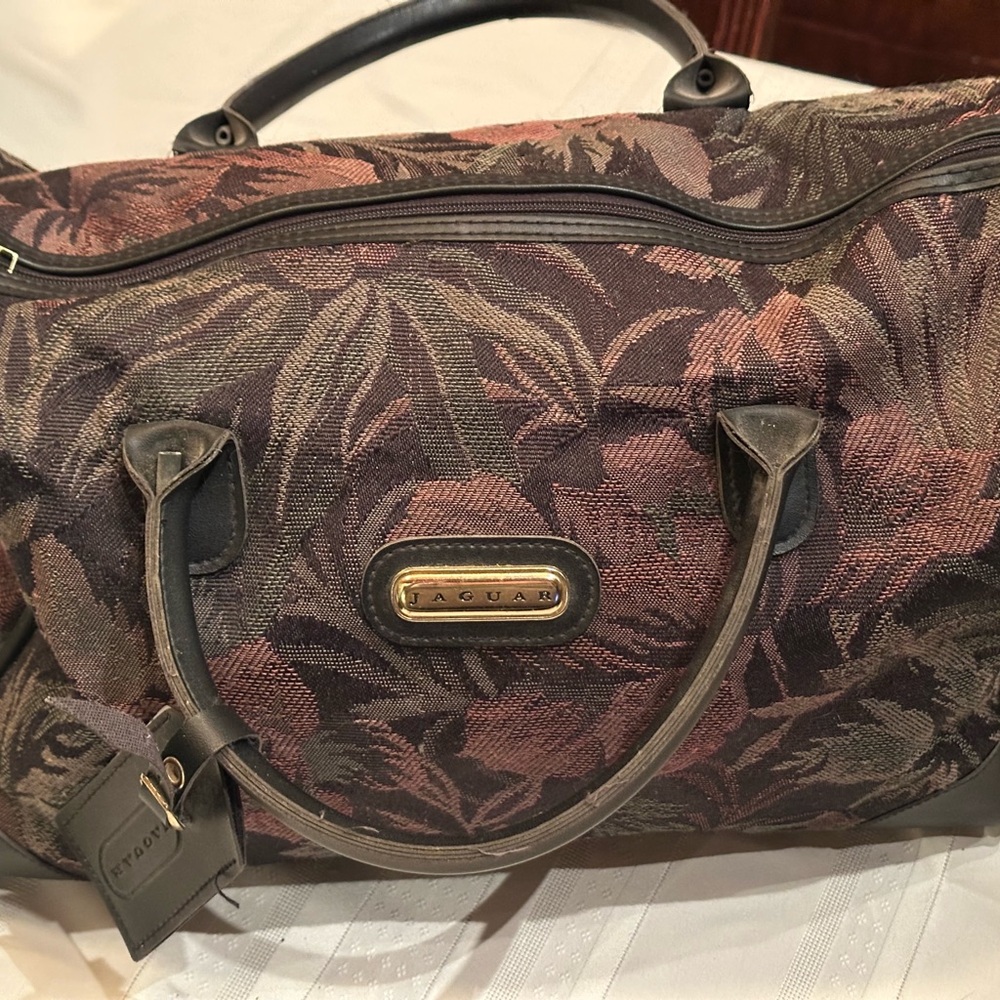 Jaguar Floral Tapestry Travel Bag